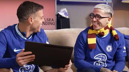 Enzo Fernández vestido de Harry Potter. Foto: captura de pantalla.