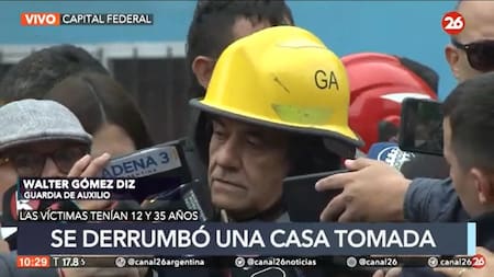 Derrumbe en Floresta, bombero, Canal 26