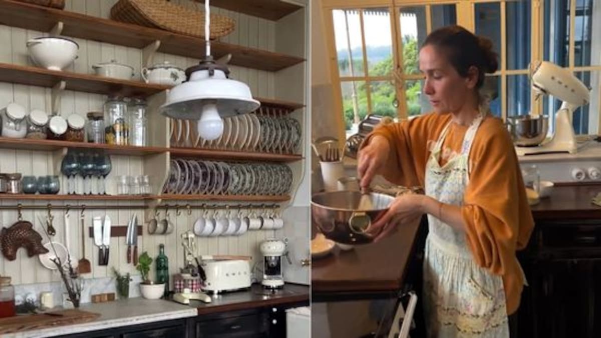 Natalia Oreiro cocinando en su casa de campo.