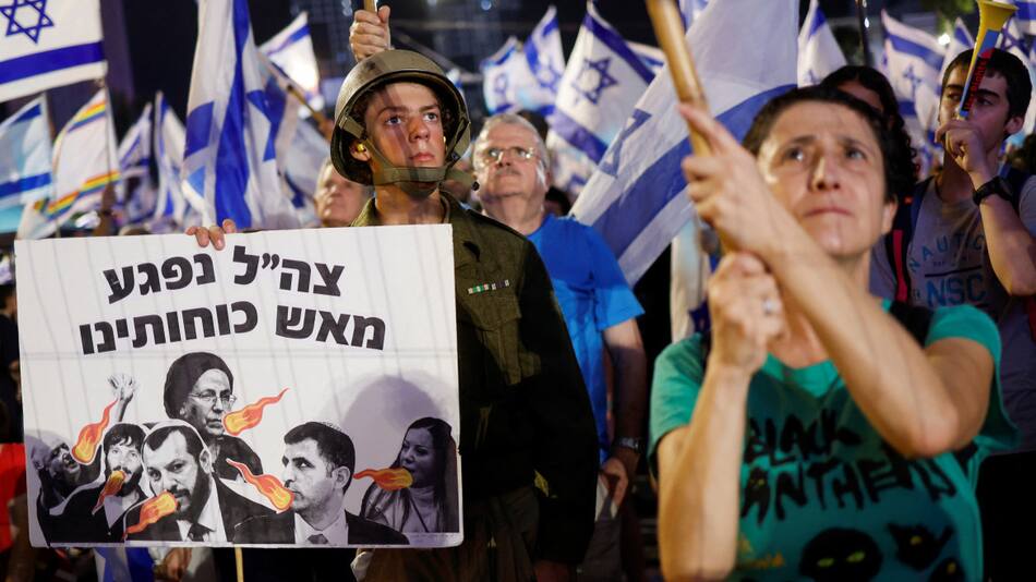 Masiva protesta en Israel. Foto: Reuters