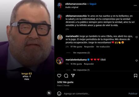 El emotivo posteo de Elba Marcovecchio. Foto: Instagram.