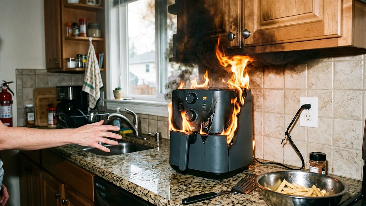 Qué hacer si se prende fuego la freidora de aire