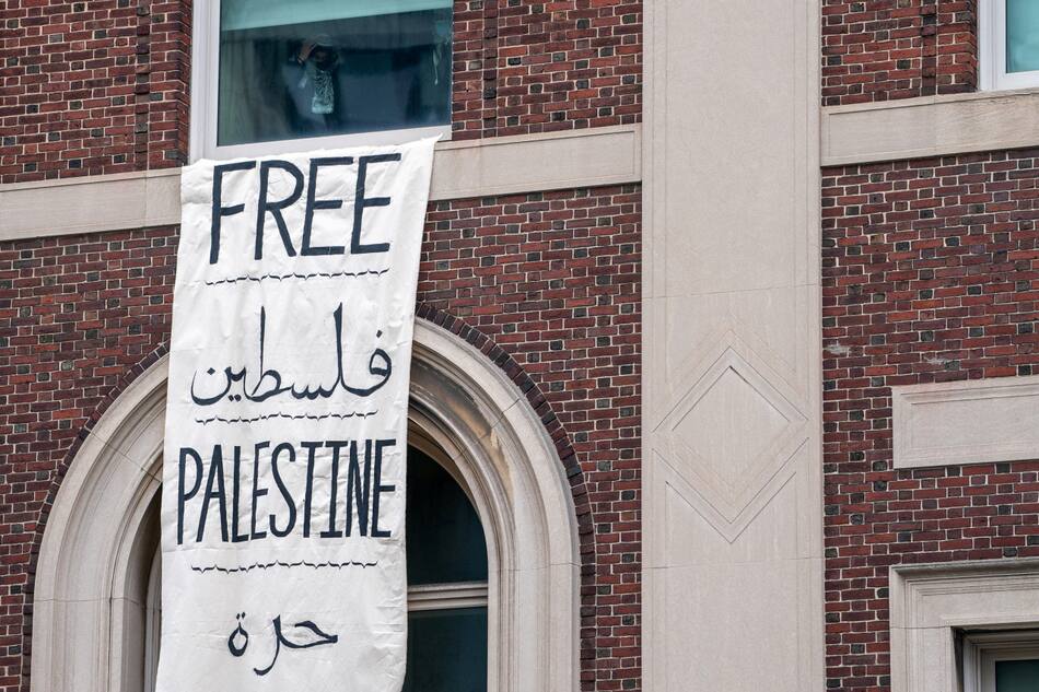 Protesta propalestina en la Universidad de Columbia. Foto: Reuters