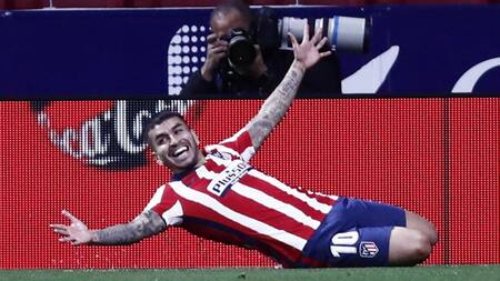 Festejo de Ángel Correa para el Atlético Madrid ante Real Sociedad por la Liga, REUTERS
