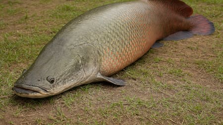 Impactante hallazgo en la Amazonía: capturan un pez gigante de 160 kilos que puede respirar fuera del agua