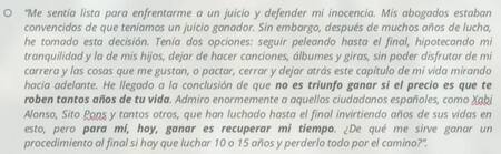 Comunicado de Shakira 2. Foto: EFE.