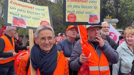 Manifestación ante la llegada de Macron. Foto: Reuters.