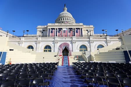 Todo listo para una toma de posesión inusual en Estados Unidos. Foto: Reuters.