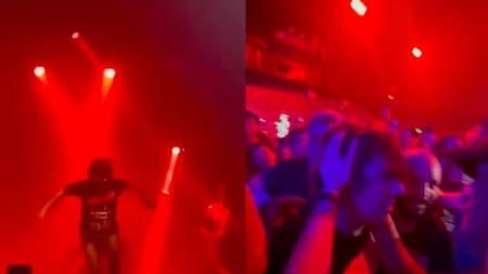 Accidente de Maxi Trusso en su recital. Foto: NA.