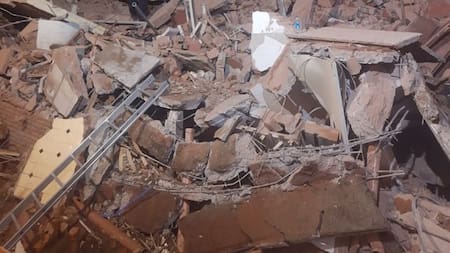 Derrumbe en un hotel de Villa Gesell. Foto: X.