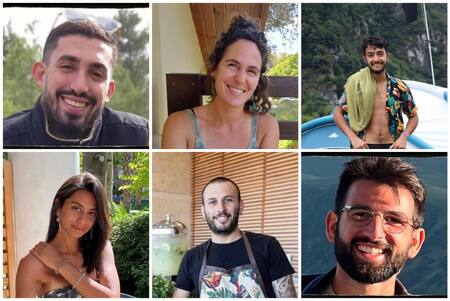 Los seis rehenes asesinados por Hamas. Foto: Reuters.