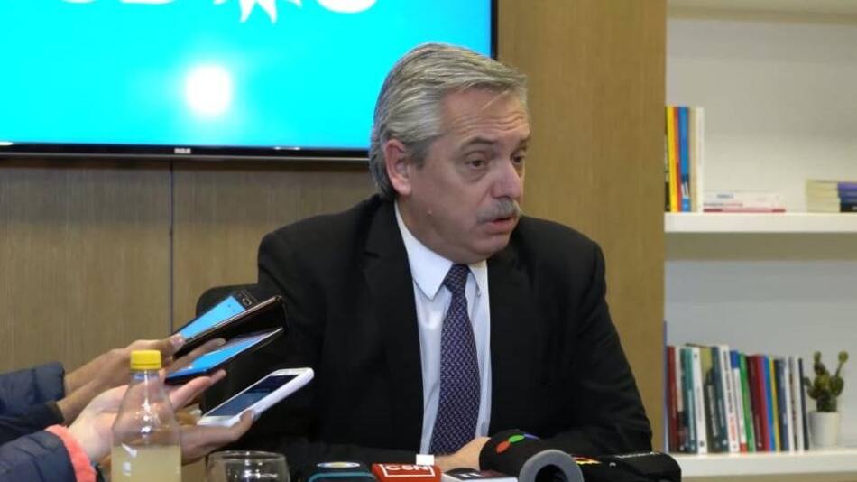 Alberto Fernández en conferencia de prensa, Frente de Todos, elecciones 2019