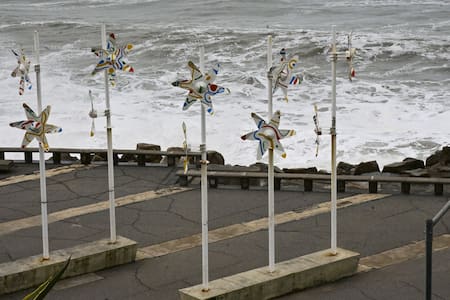 La llegada de un ciclón extratropical a Mar del Plata. Foto: NA (José Scalzo)