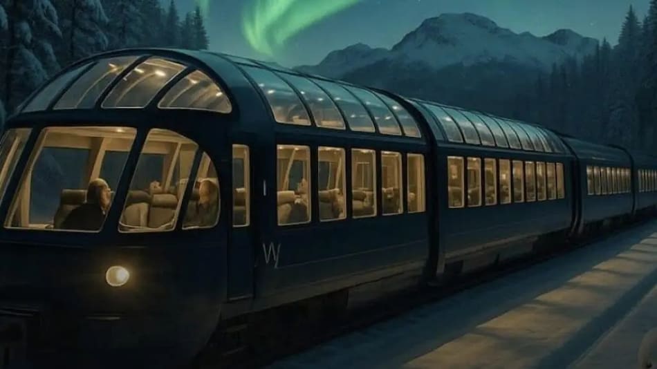 Tren en Noruega para ver auroras boreales