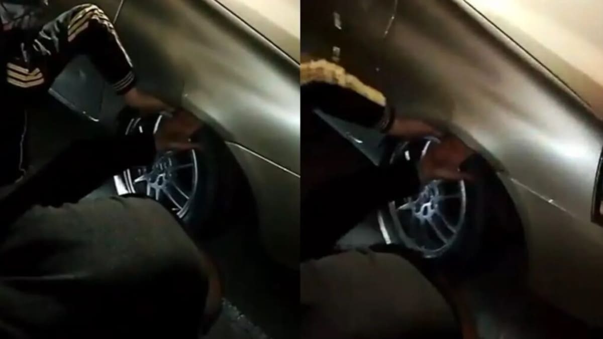 Robaban ruedas de un auto, intentaron escapar de la Policía y quedaron atrapados en el guardabarros (Mendoza).
