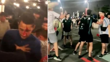 Incidentes entre hinchas de Argentina y México. Foto: captura de video