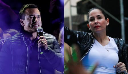 Daniel Noboa y Luisa González. Fotos: Reuters/Karen Toro y Henry Romero