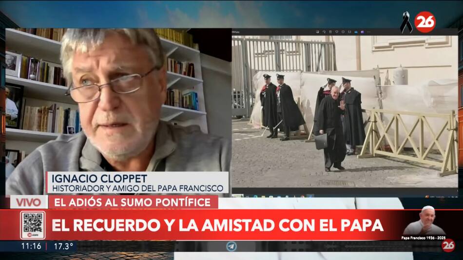 Ignacio Cloppet recordó una foto del papa Francisco antes de ser elegido.