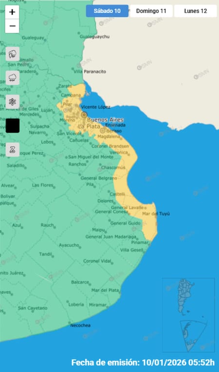 Una alerta amarilla por vientos se activó en distintas zonas de Buenos Aires.