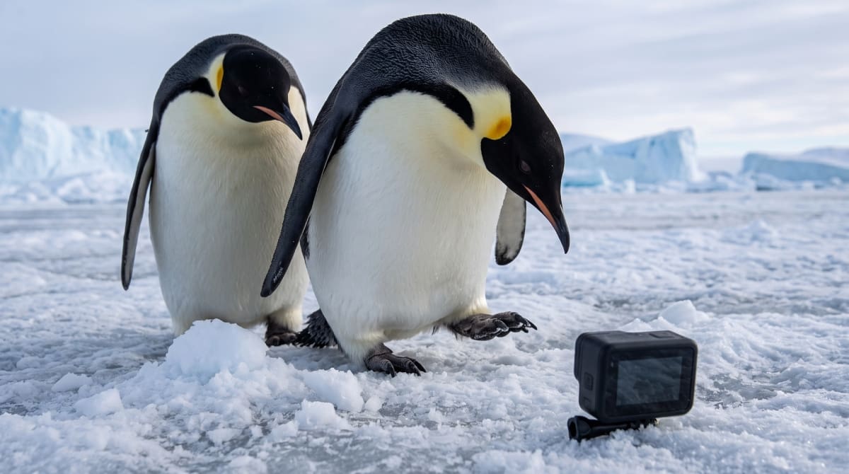 Pingüinos en la Antártida.