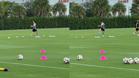 Lionel Messi volvió a los entrenamientos con el Inter Miami. Foto: Canal 26