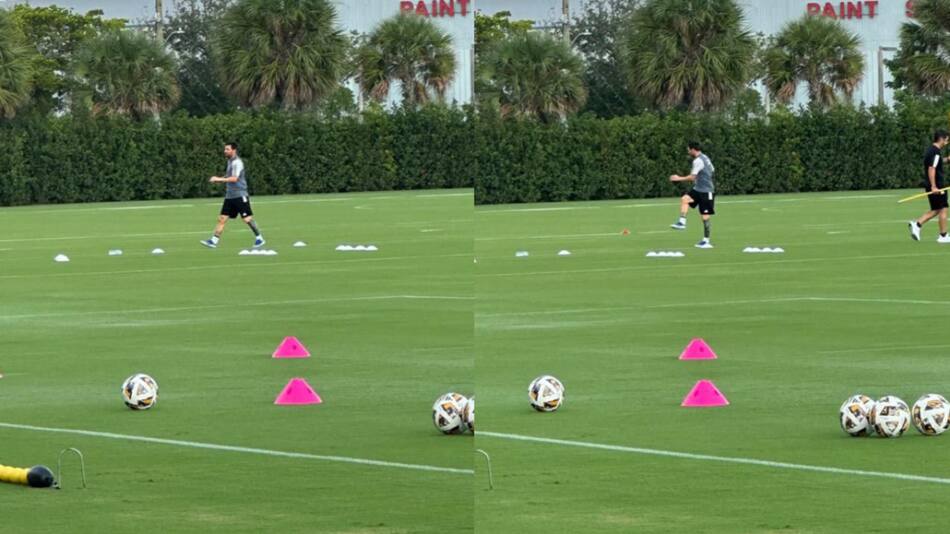 Lionel Messi volvió a los entrenamientos con el Inter Miami. Foto: Canal 26