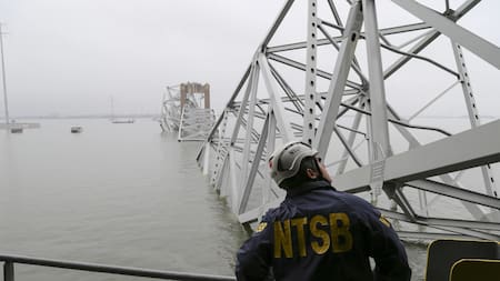 La zona del puente derrumbado en Baltimore. Foto: EFE.