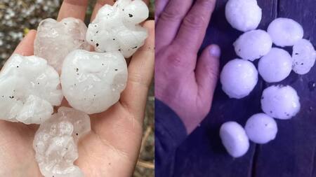 Caída de granizo en Zona Sur. Foto X @porqueTTargent