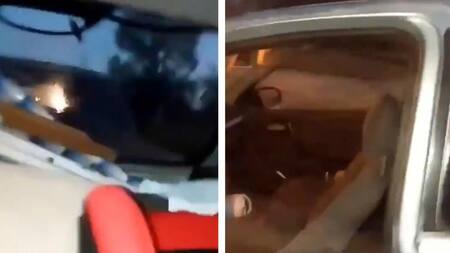 Video de mujer grabando a su ex chocando su auto