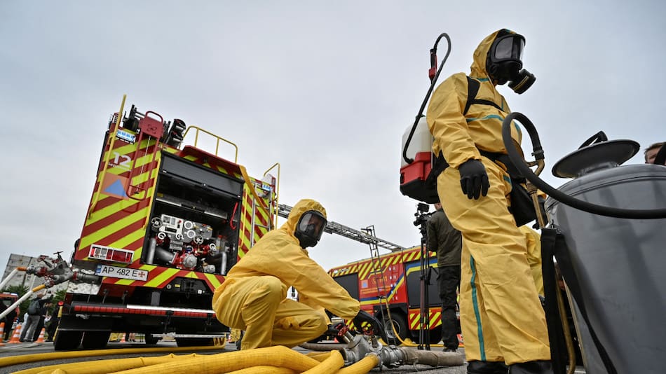 Simulacro de Ucrania en las regiones cercanas a la planta de Zaporiyia. Foto: Reuters.