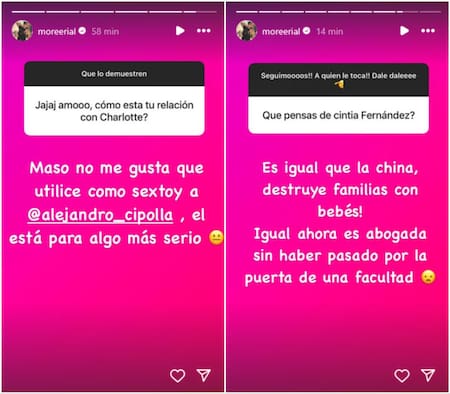 Las picantes historias de Morena Rial. Foto: Instagram.