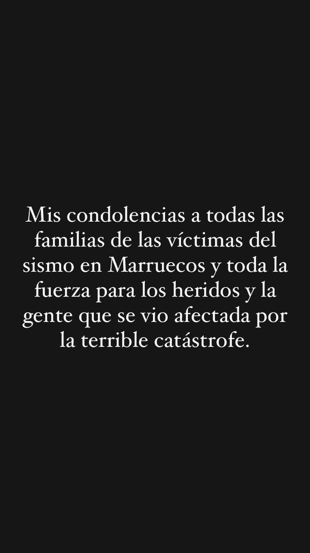 El mensaje de Messi a las víctimas por el terremoto en Marruecos. Foto: Instagram @leomessi.