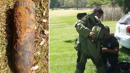 Escobar - policía bonaerense detona misil hallado en cancha de golf