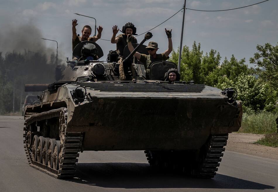 Guerra entre Rusia y Ucrania. Tanque de brigada ucraniana. Foto: Reuters.