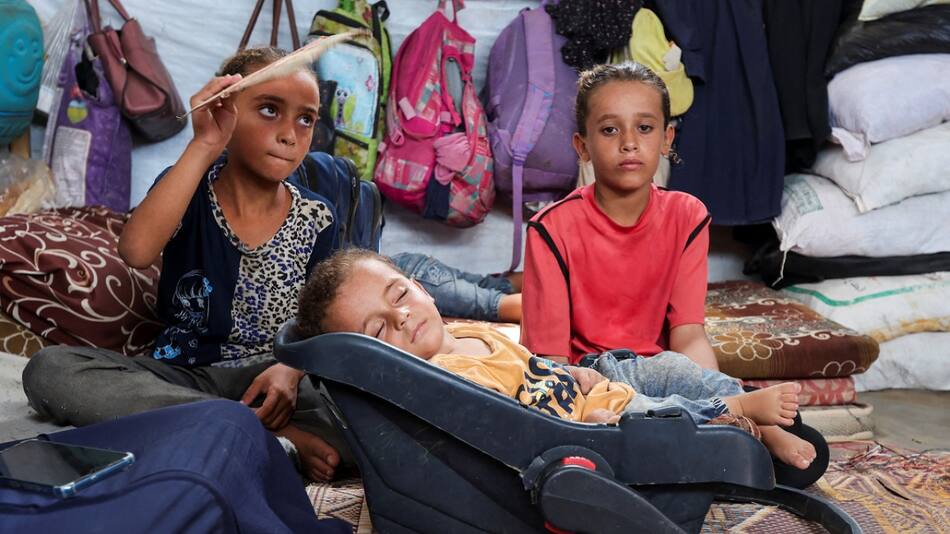 El primer niño que contrajo polio en la Franja de Gaza. Foto: Reuters.