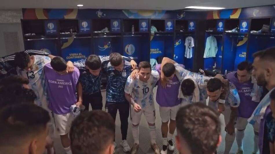 Lionel Messi minutos antes de la final de Copa América. Foto: captura de pantalla