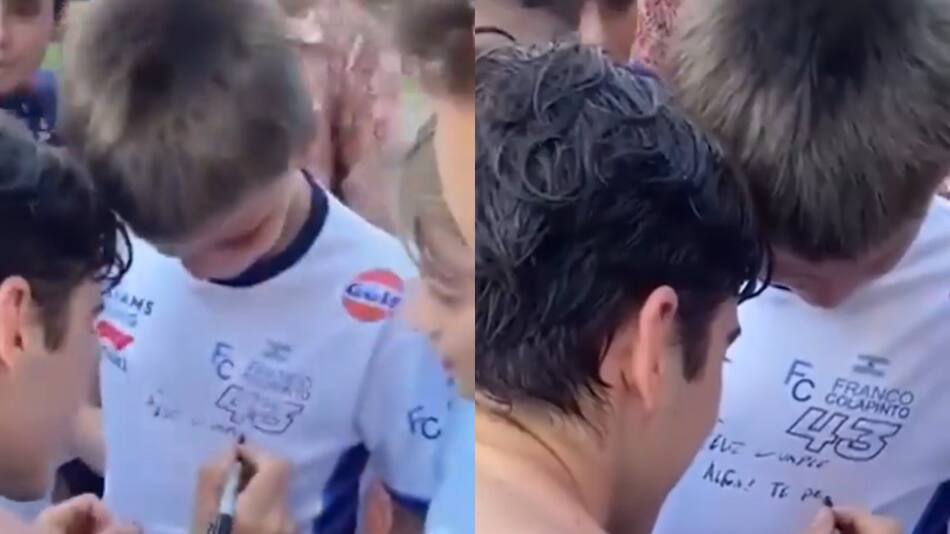 Franco Colapinto, el ídolo de los niños. Foto: captura.