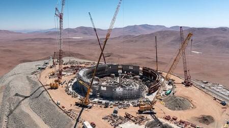 Construcción del Telescopio Extremadamente Grande (ELT). Foto: European Southern Observatory