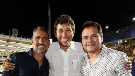 Rául Cascini, Jorge Bermúdez y Marcelo Delgado; Boca Juniors. Foto: NA.