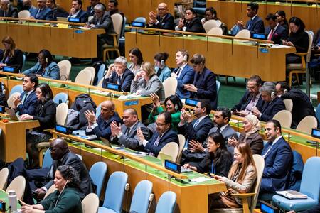 Votación de la Asamblea General de la ONU sobre un alto el fuego en Gaza. Foto: REUTERS.