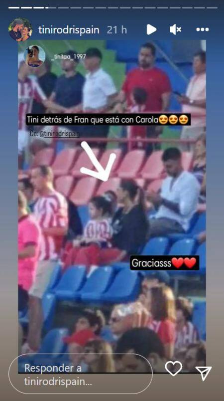 Tini con la hija de De Paul. Foto: captura Instagram/tinirodrispain