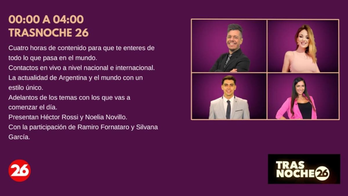 Nueva programación de Canal 26 2022 - Trasnoche 26