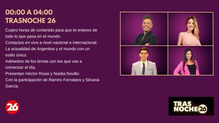 Nueva programación de Canal 26 2022 - Trasnoche 26