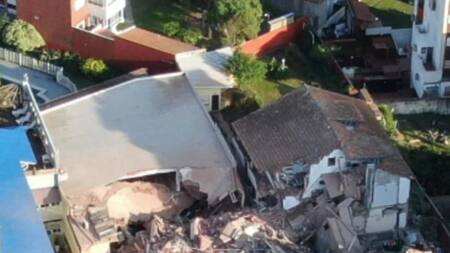Derrumbe en un hotel de Villa Gesell. Foto: X.