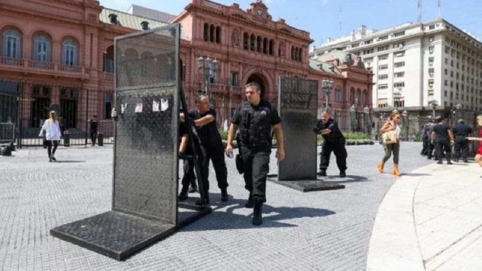 Protocolo de seguridad en Casa Rosada. Foto: NA.