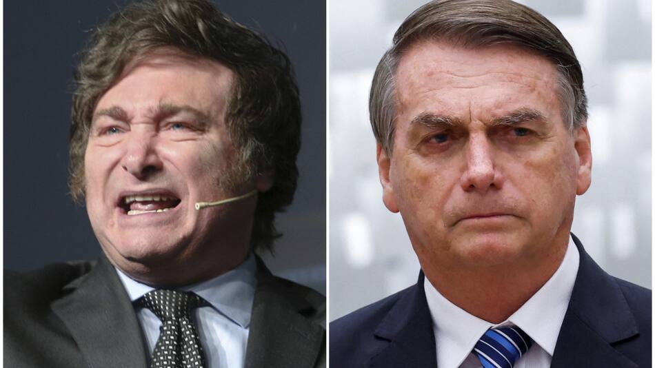 Javier Milei y Jair Bolsonaro. Fotos: NA.