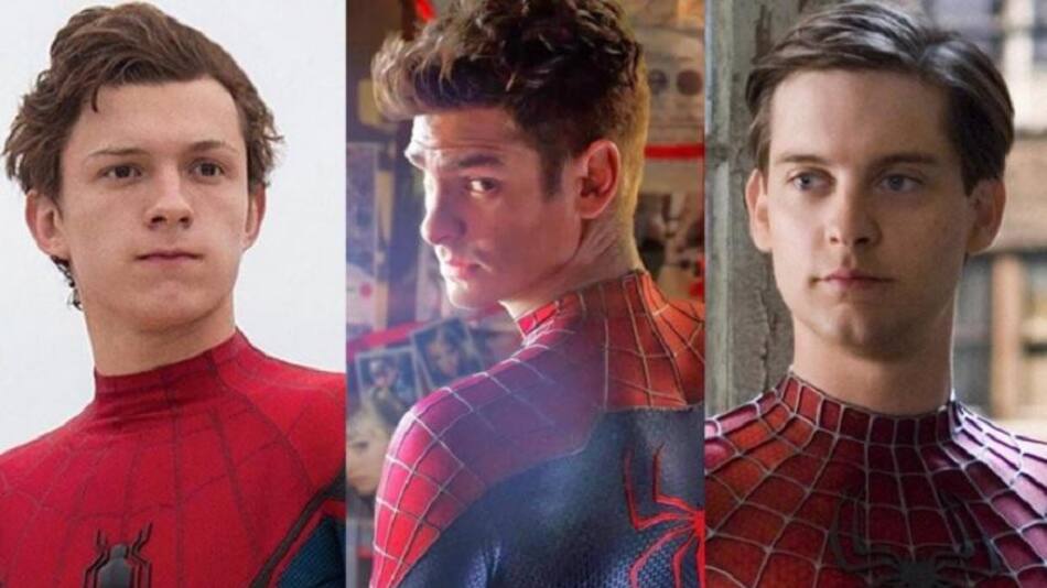 Tom Holland, Andrew Garfield y Tobey Maguire como Peter Parker.