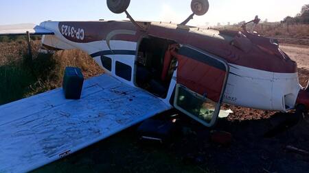 Avioneta con cocaína que se estrelló en Chaco. Foto: Prensa Ministerio de Seguridad.