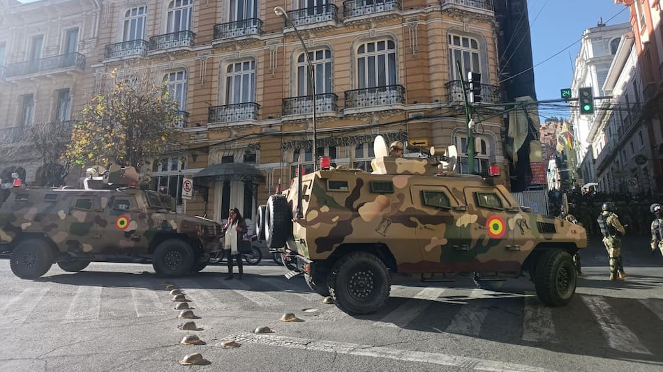 Levantamiento militar en Bolivia. Foto: EFE