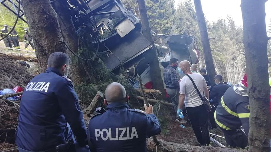 Cayó teleférico en Italia, Foto Reuters